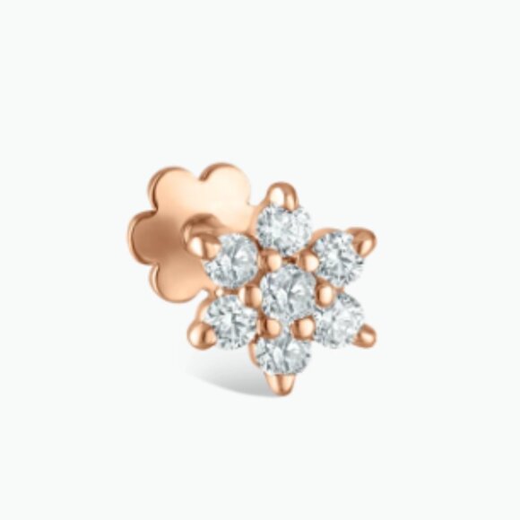 Maria Tash Jewelry - Diamond Flower Threaded Stud Earring Rose Gold 4.5mm MSRP $610